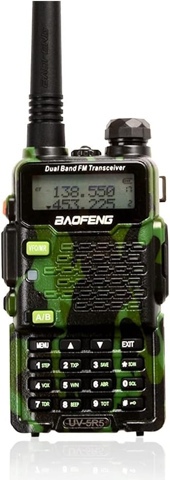 BAOFENG UV-5R5 5-Watt Dual Band Two-Way Radio (144-148MHz VHF & 420-450MHz UHF) Includes Full Kit with Large Battery (Black) Pack of 2