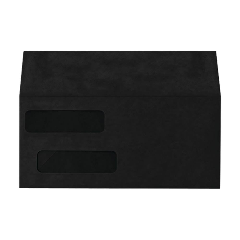Lux #10 Invoice Envelopes, Double-Window, Peel u0026 Press Closure, Midnight Black, Pack of 1,000