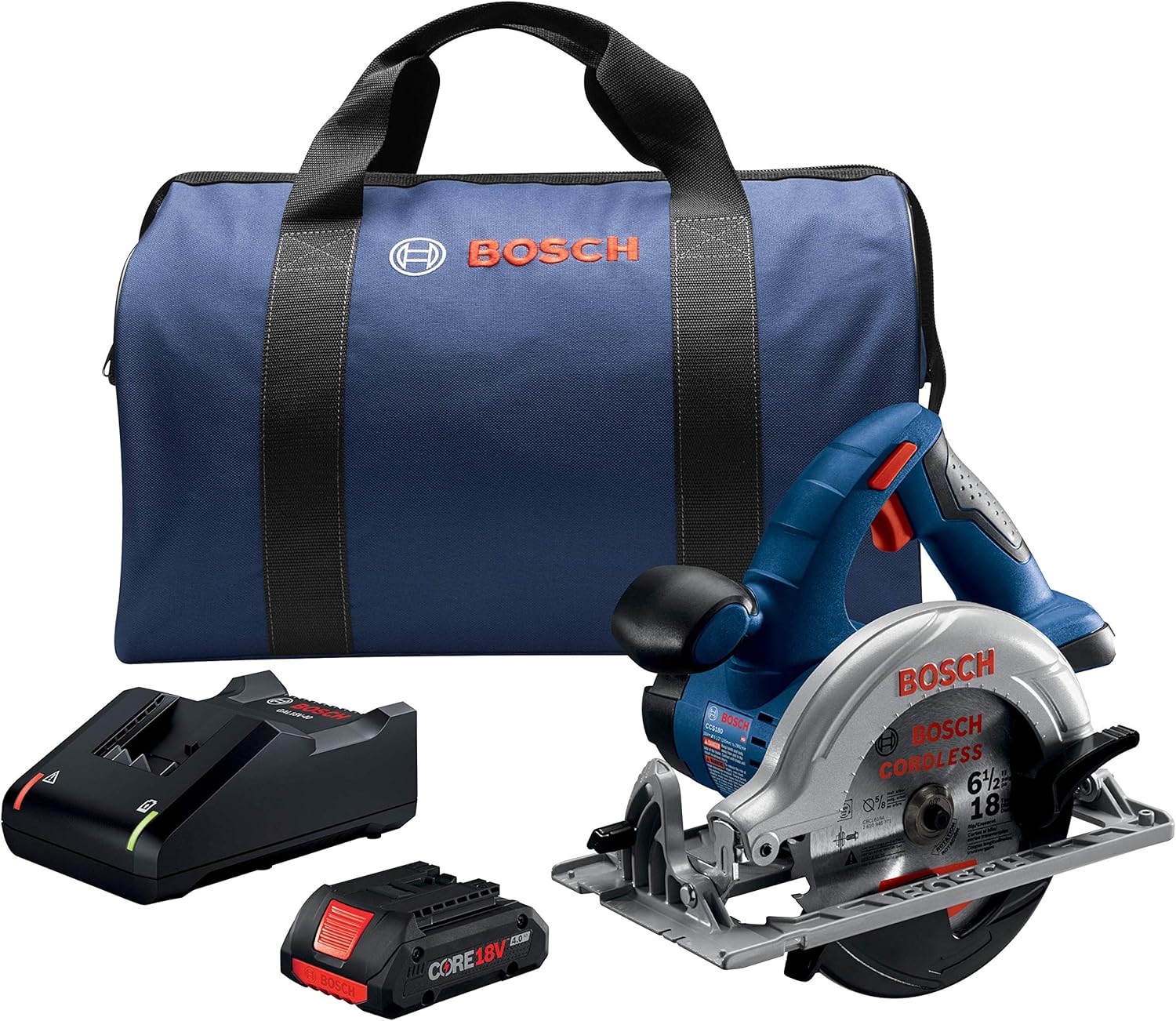 BOSCH CCS180-B15 18V 6-1/2 In. Circular Saw Kit with (1) CORE18V 4.0 Ah Compact Battery
