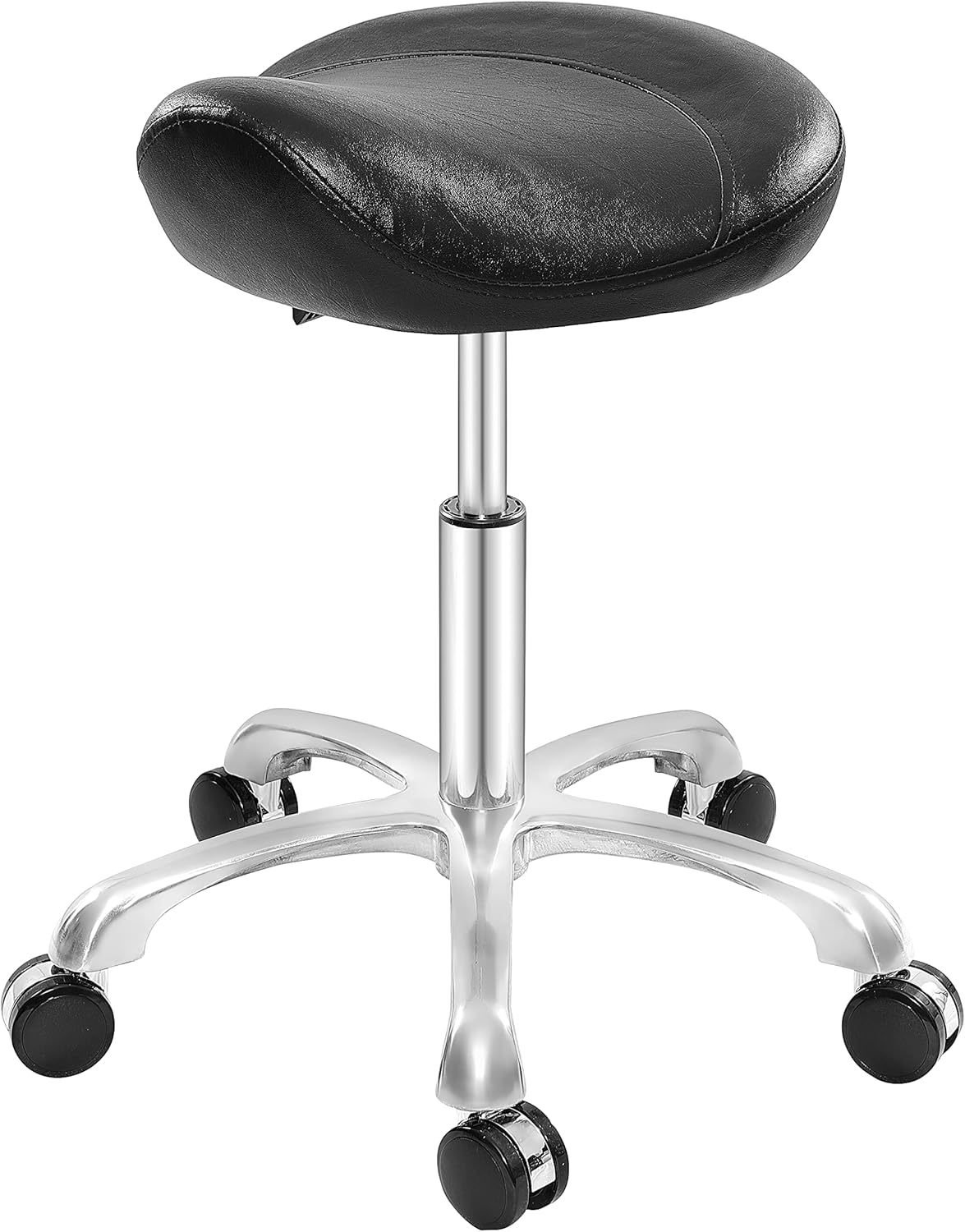 ajorah Adjustable Saddle Chair Stool with Back Rest,Heavy Duty Ergonomic Stool Chair for Laboratory, Clinic, Salon, Manicure,Tattoo (Black, with Backrest)