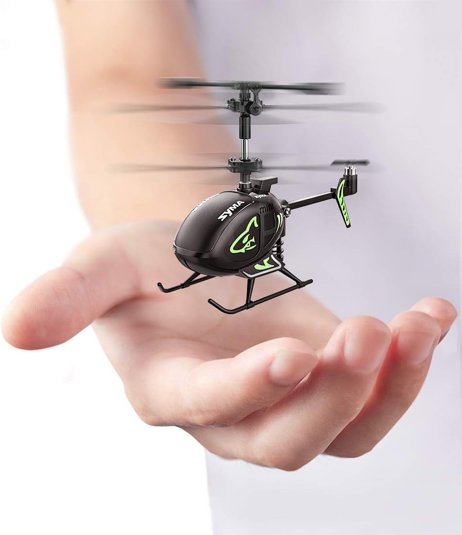 Mini Helicopter,SYMA S100 Cute Super Smaller Aircraft Indoor RC Helicopter with Altitude Hold, LED Lights, Extended Flying Range Remote Control Toy for Adults and Kids, Rechargeable Battery Pack of 2