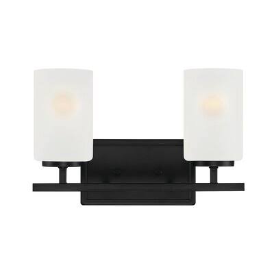 Kluge 2-Light Dimmable Vanity Light Wade Logan Finish: Matte Black