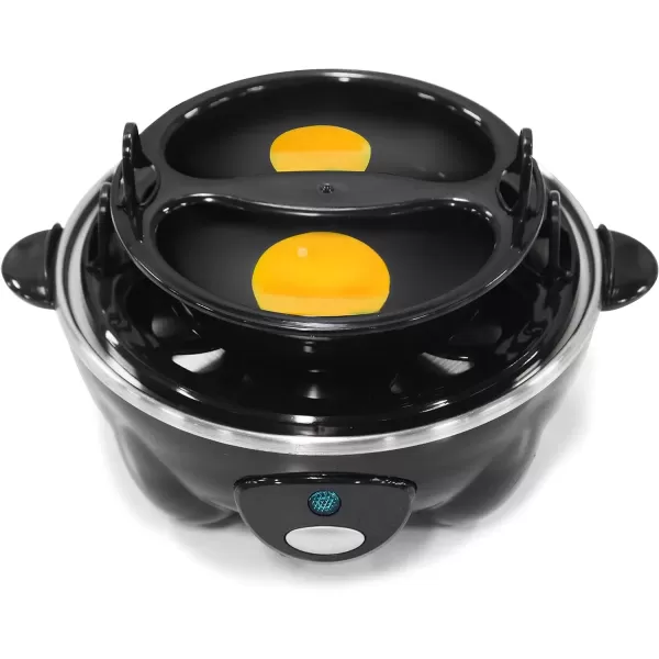 Egg Cookers EGC1405M 2-Tiered Rapid Egg Cooker, 5-Egg Poacher, Omelets, Soft, Medium, Hard-Boiled Eggs with Auto Shut-Off and Buzzer, BPA Free, 14 eggs, Mint(Black)