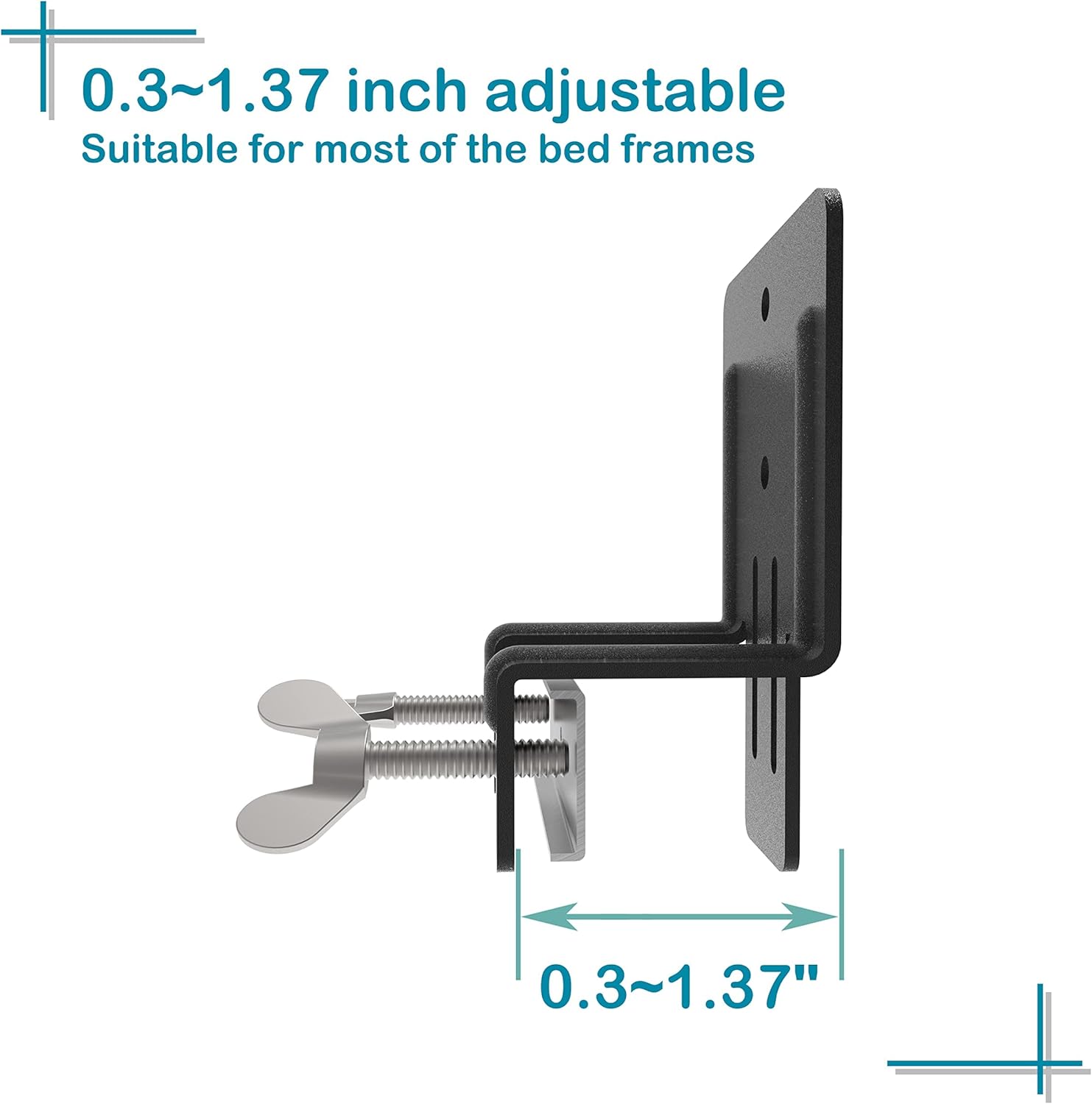 Uliesc Non Slip Mattress Gaskets for Bed Frame, Mattress Holder in Place Gripper, Anti-Slip Baffle Fit for Metal Bed Frames, Wide Applicability, 6 pcs, Black