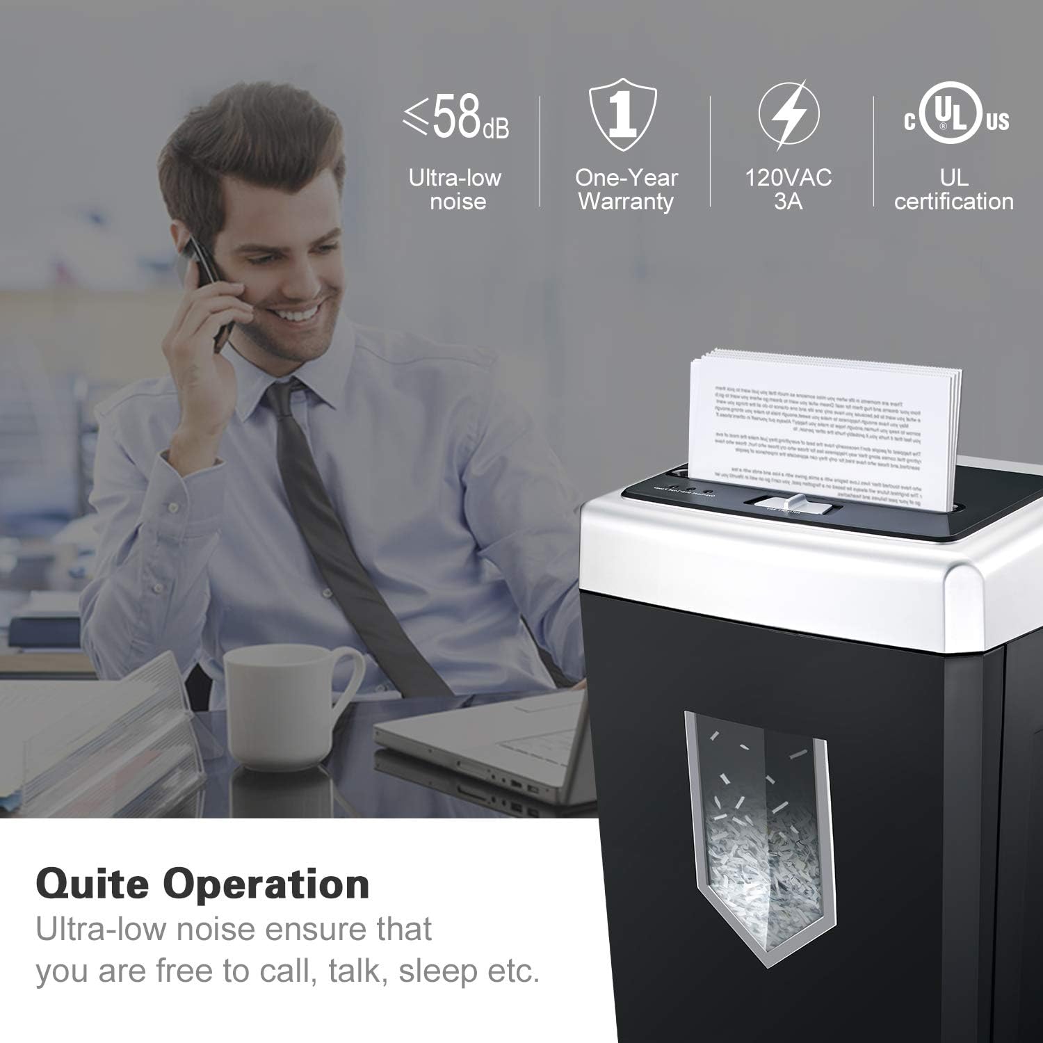 Bonsaii 14-Sheet Cross-Cut Heavy Duty Paper Shredder, 30-minite Continuous Running Time, Strong Shredding Ability and High Security for Office and Home Use, 4.8 gallons Wastebasket,Black