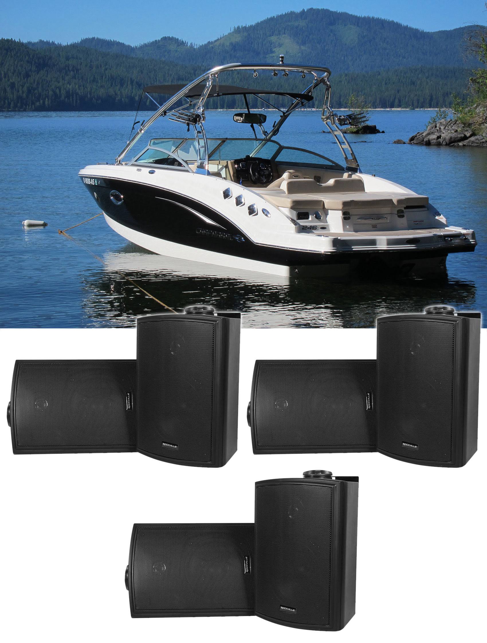 (6) Rockville HP5S-8 Black 5.25x22 Marine Box Swivel Speakers for Boats