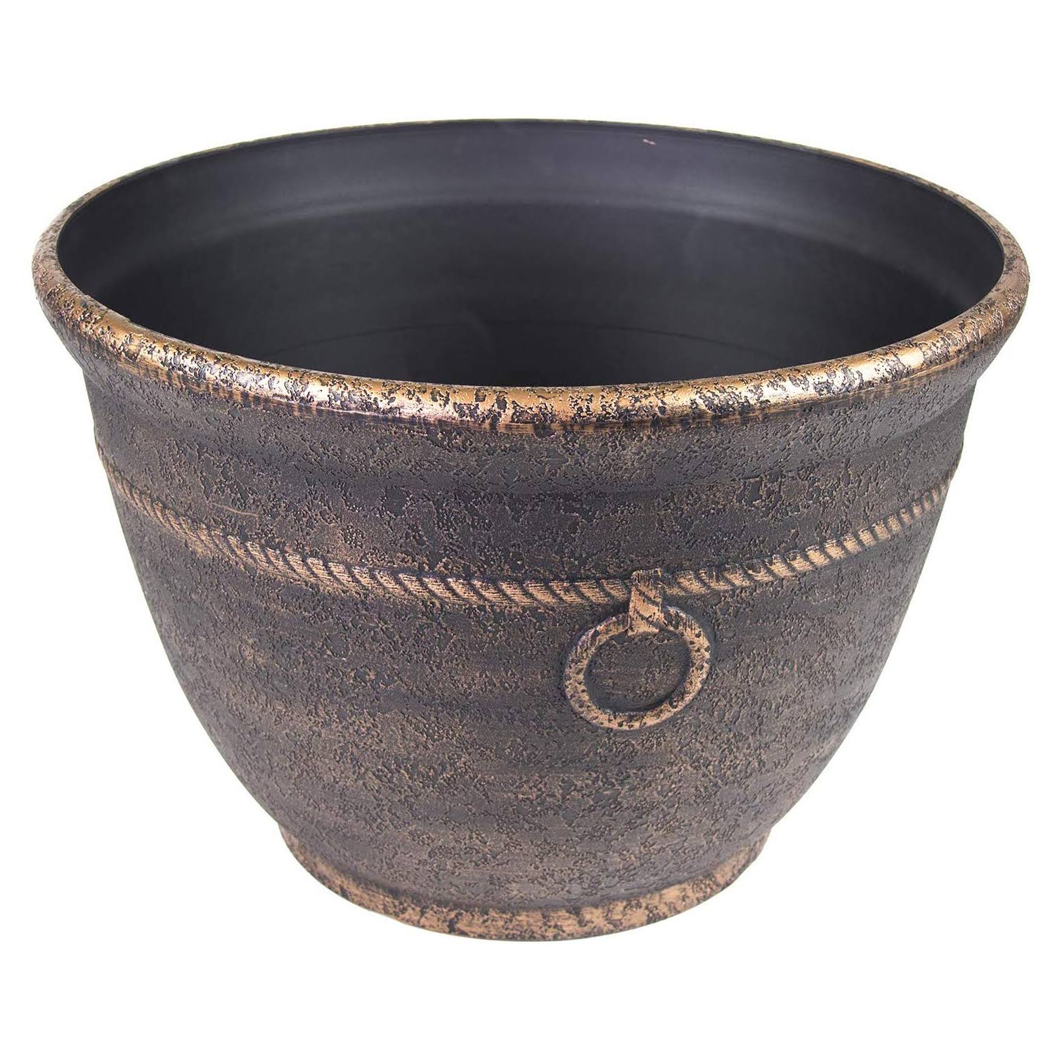 Liberty Garden 1925 Banded High Density Resin Hose Pot, Antique Bronze (2 Pack)