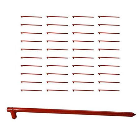5/8 inch x 18 inch Tent Stake - Hot Forged Tent Pin - Orange - 40 Pack