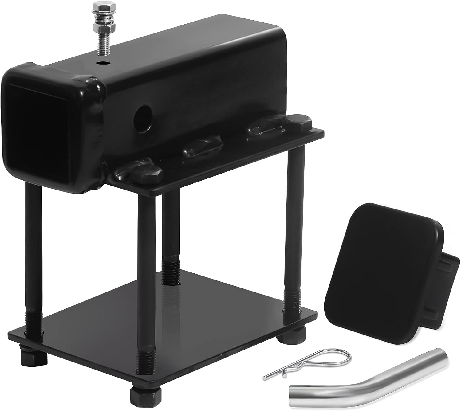 VZCY RV Bumper Hitch, Bolt-on Bike Rack Carrier Hitch Receiver Adapter with Hitch Pin & Hitch Cover for 4-4.5