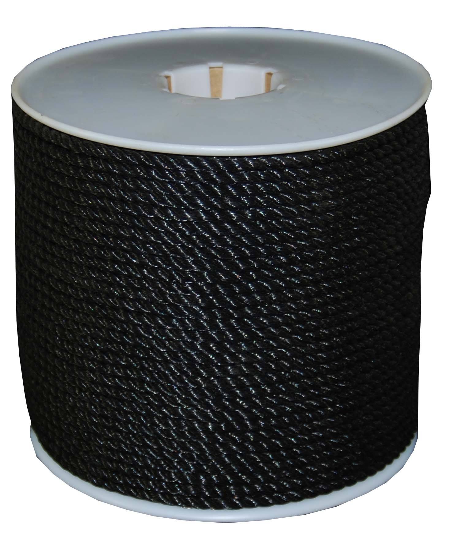 T.W . Evans Cordage 377 Black Polypro Rope, 3/8-Inch x 600-feet