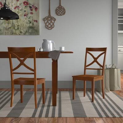 Chesterton Solid Wood Cross Back Side Chair Alcott Hill Color: Saddle Brown