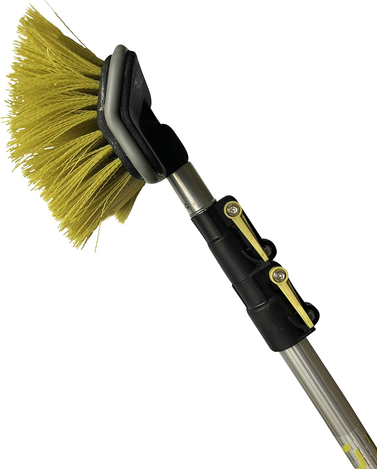 DocaPole 11 Inch Hard Bristle Deck Brush with 5-12 Foot Extension Pole: Includes Scrub Brush with Long Handle Telescoping Pole; Cleaning Brush for Deck, House Siding, Garage, Patio and More Pack of 2