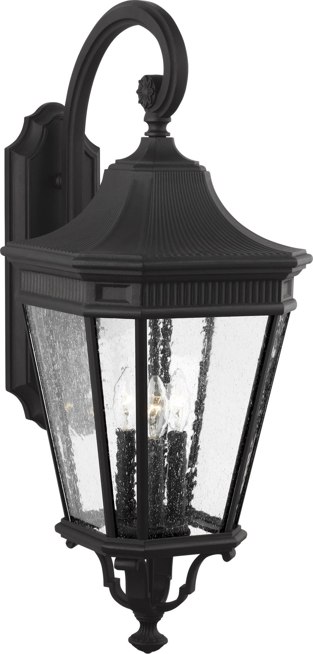 Feiss OL5424BK Cotswold Lane 3 Light 30 inch Black Outdoor Wall Lantern