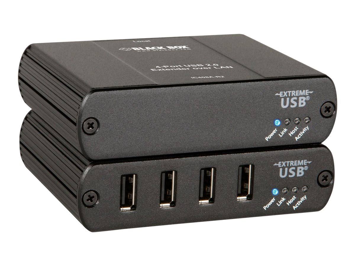 Black Box USB 2.0 Extender LAN, 4-Port - USB Extender - 480 Mbps