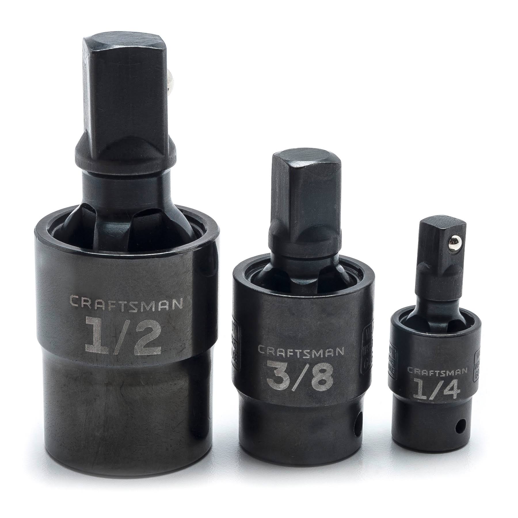 Craftsman 3PC Pinless Impact Universal Joint Adapter Set, Black Oxide
