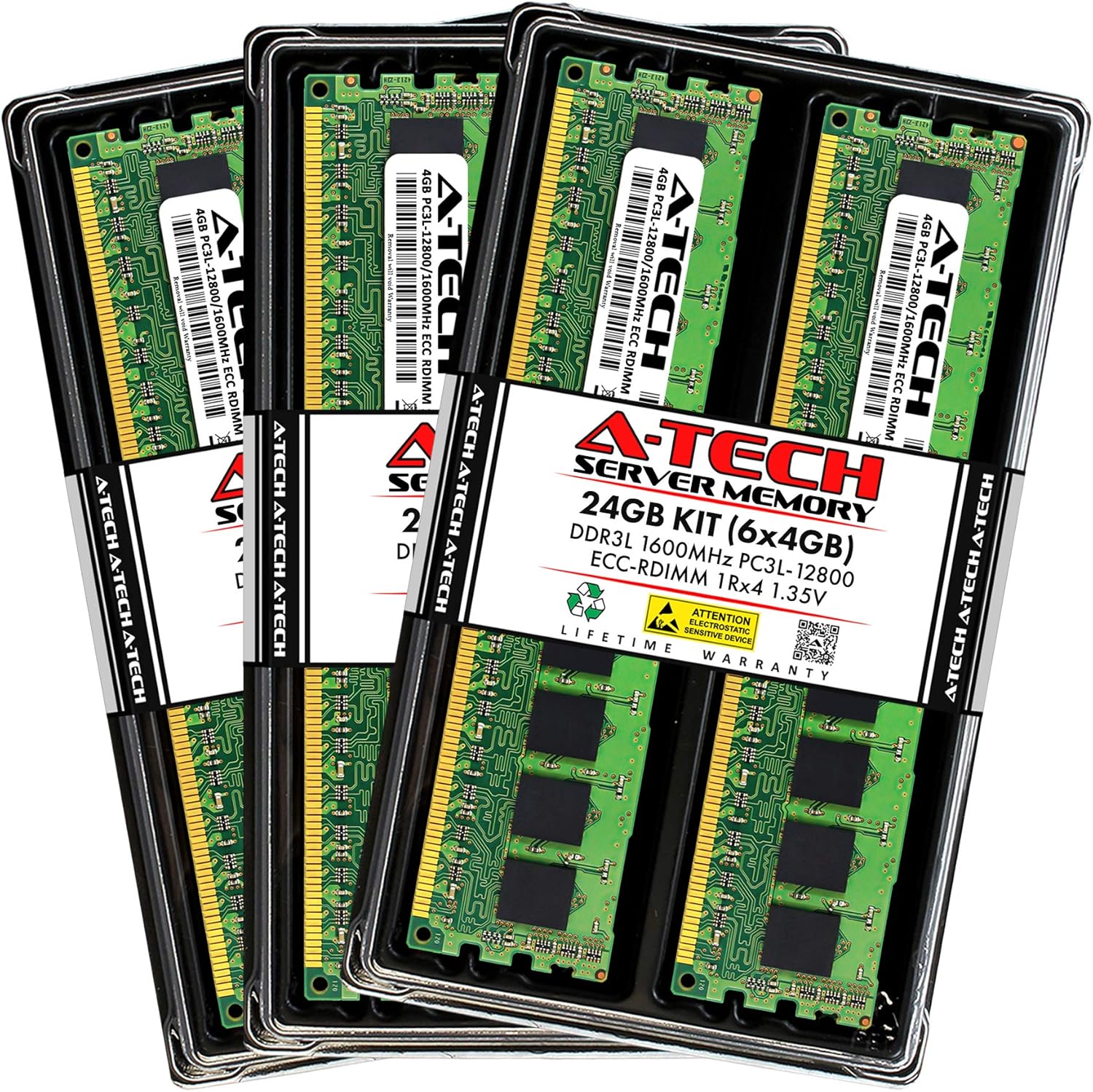 A-Tech 16GB (2 x 8GB) DDR3/DDR3L 1600 MHz PC3L-12800R ECC RDIMM 2Rx4 1.35V ECC Registered DIMM 240-Pin Server & Workstation RAM Memory Upgrade Kit Pack of 2