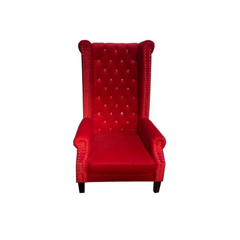 Cosmos Furniture Bollywood Transitional Style Red Accent Chair
