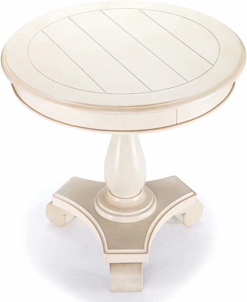 Mordent Fort Round End Table for Living Room and Bed Room, Small Wood Pedestal Side Table, Antique Black