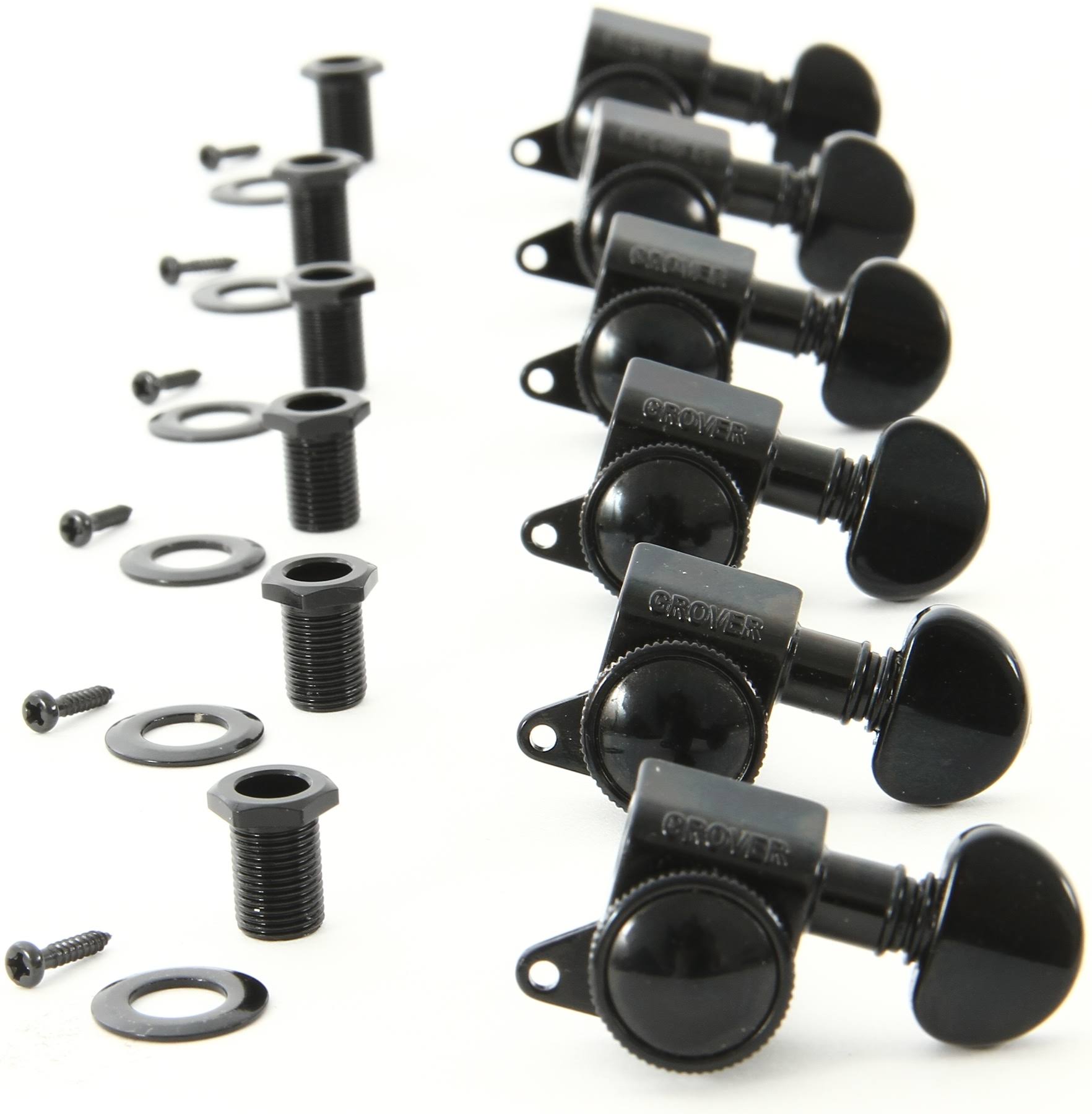 Grover 505BC6 Mini Roto-Grip Locking Rotomatics Tuners - 6-In-Line - Black Chrome
