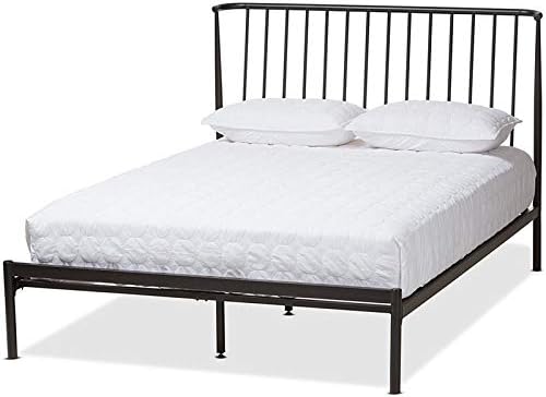 Baxton Studio Sabine Full Metal Spindle Platform Bed in Black