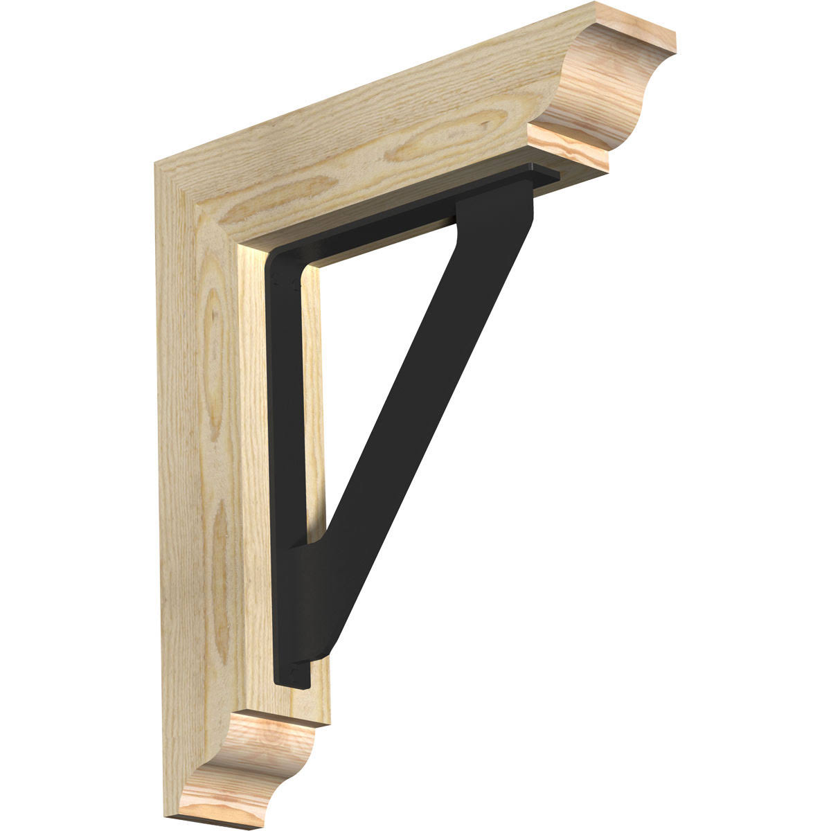 Ekena Millwork 4x22W x 20x22D x 23x22H Traditional Traditional Ironcrest Rough Sawn Bracket, Douglas Fir (1 1/2x22W x 12x22D x 1