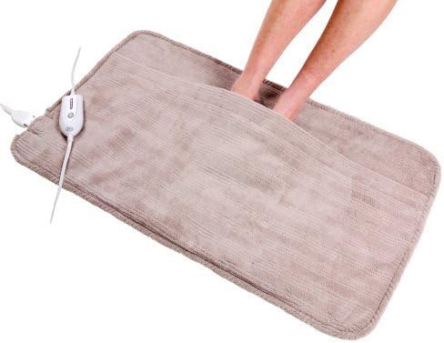 Serta | Ultra Soft Plush Electric Heated Warming Pad for Feet, Back, Waist, and Abdomen (Beige) Pack of 2