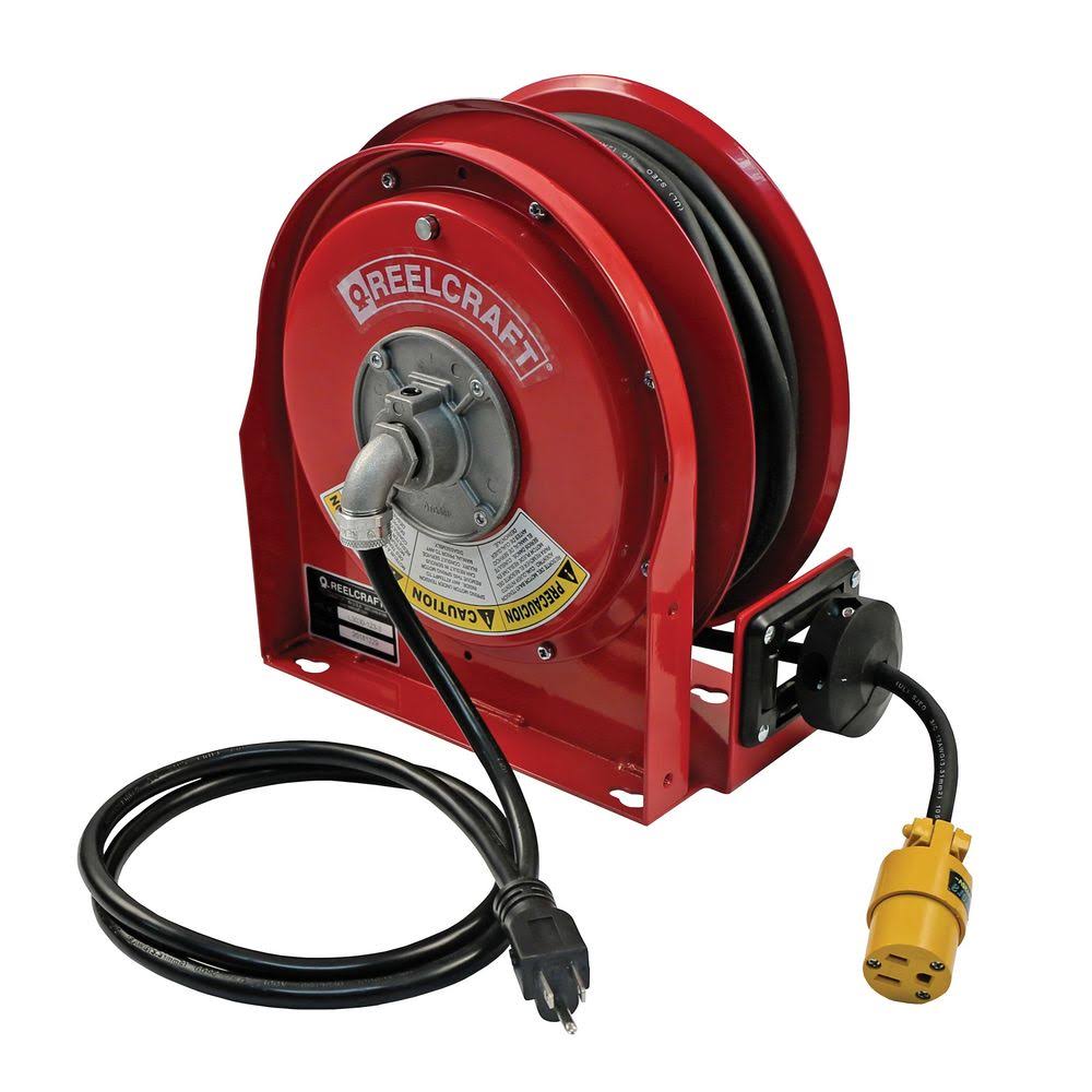 Reelcraft l-3030-123-3 12/3 x 30ft Compact Power Cord Reel, 15A Single