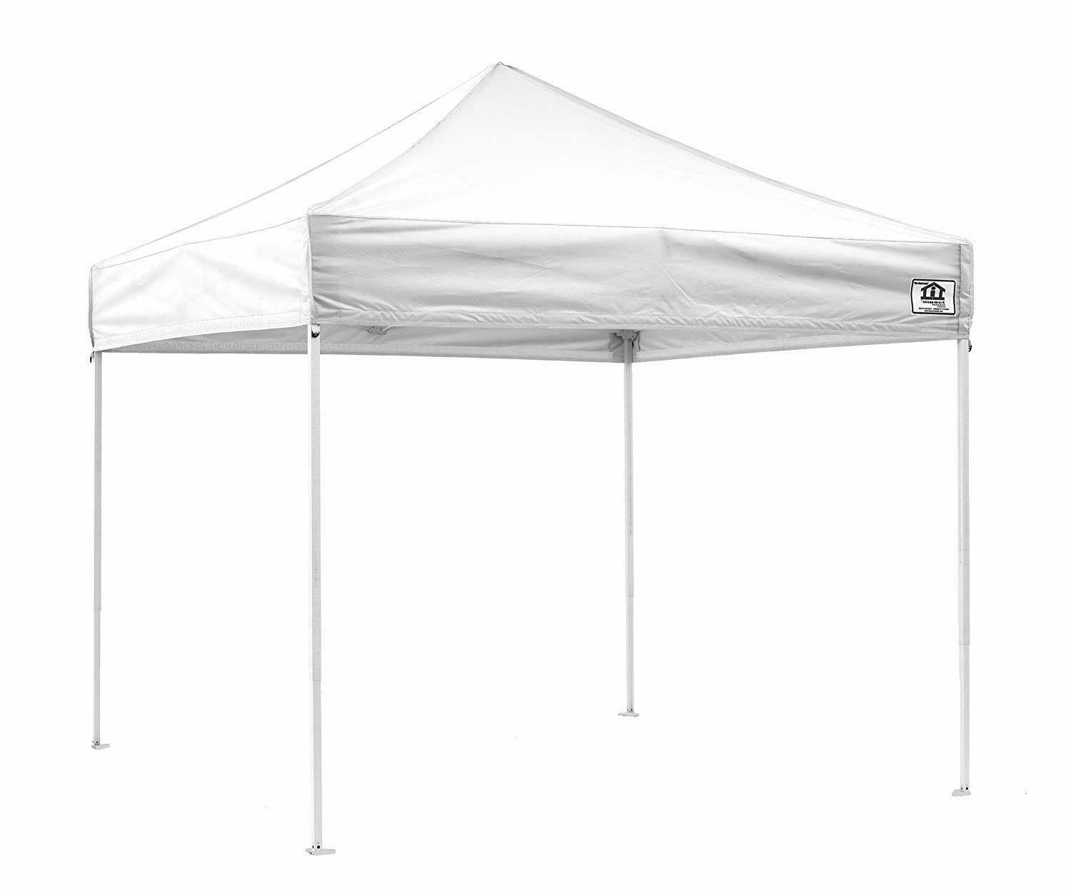 Impact Canopy 10& x 10& Canopy Tent, UV Coated, Pop Up Tent Includes Roller Bag, White
