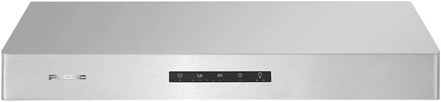 PACIFIC 36'' Economy Pro Under Cabinet Range Hood PR6830AS, 850 CFM, High-Capacity Housing with dishwasher-safe Baffle Filter, Glass Touch Control, 3 Fan Speeds, Delay-Off, Stainless Steel, 6W LED