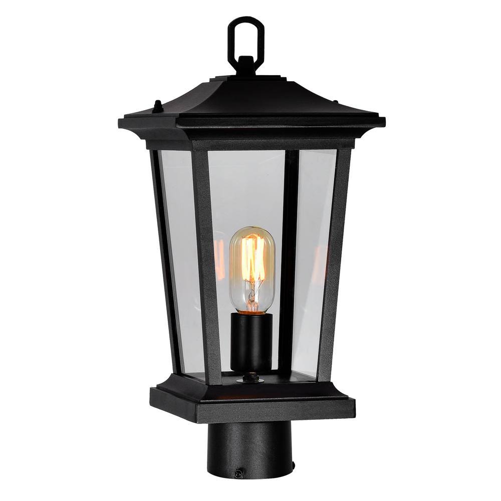 CWI Lighting Leawood 1-Light Black Outdoor Post Mount Light