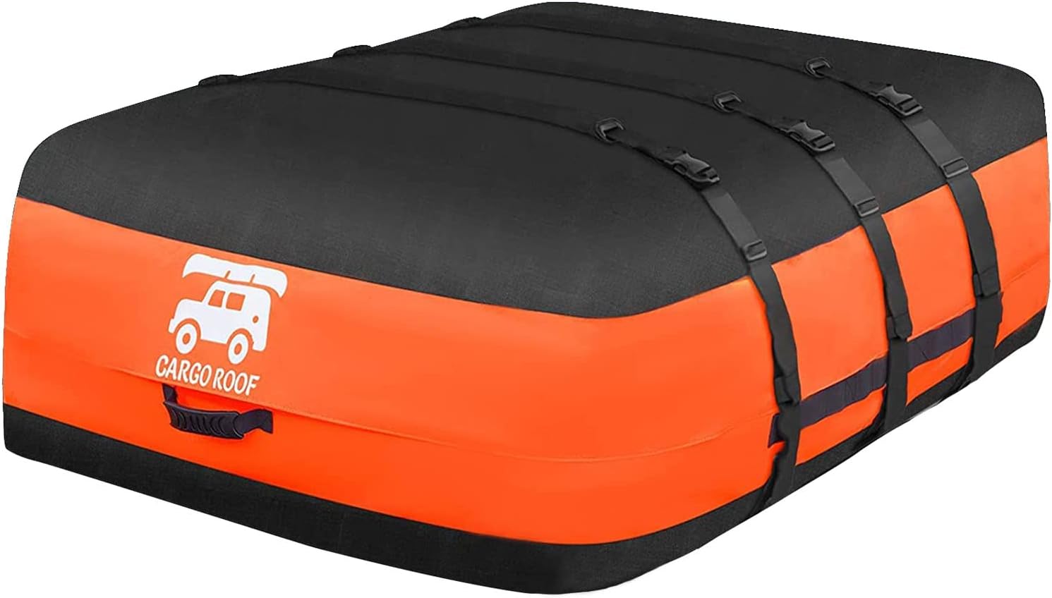 Car Roof Bag, Rooftop Cargo Carrier Bag, 21 Cubic Feet, Made of 100% Waterproof Anti-Tear 900D PVC for All Vehicle with/Without Rack, Includes Anti-Slip Mat, 6 Door Hooks, Storage Bag