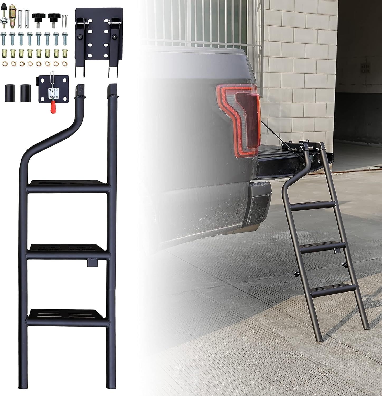 LDETXY Foldable Pickup Truck Tailgate Ladder, Heavy Duty 42