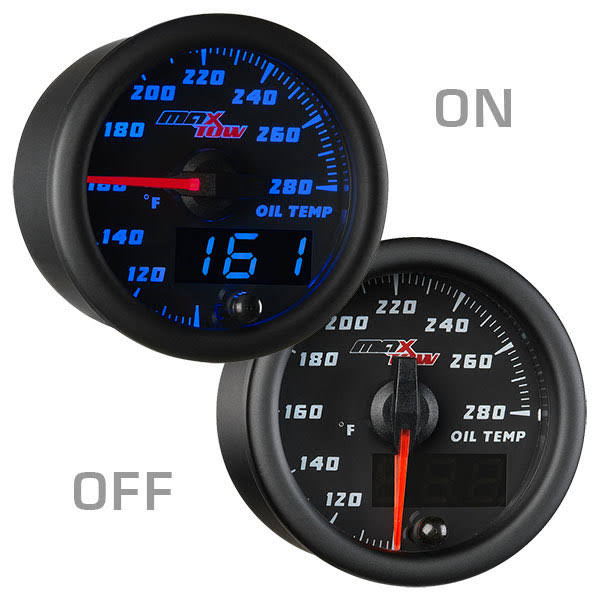 MaxTow Black and Blue Oil Temperature Gauge