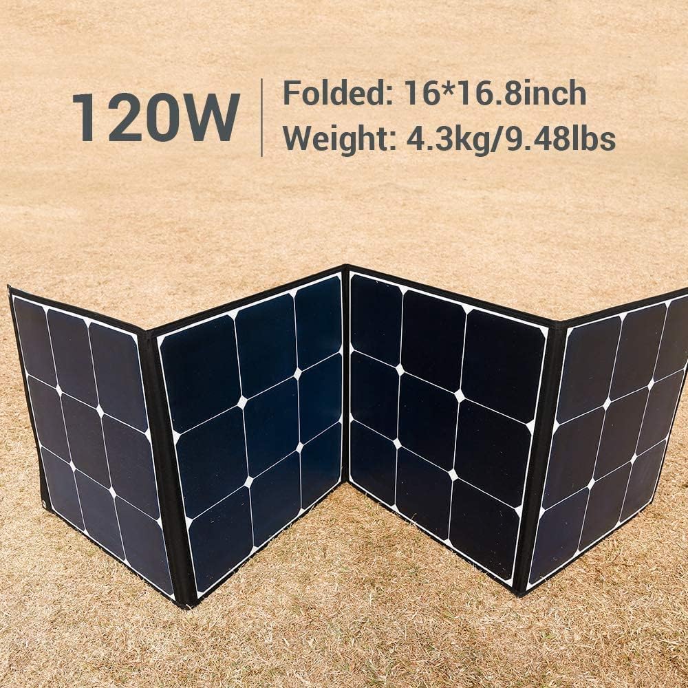 BLUETTI AC50S Solar Generator with Solar Panel 120W SP120 Included, 500Wh Portable Power Station with 2x120V AC Outlets Battery Pack for Camping Trip Hunting Home Emergency