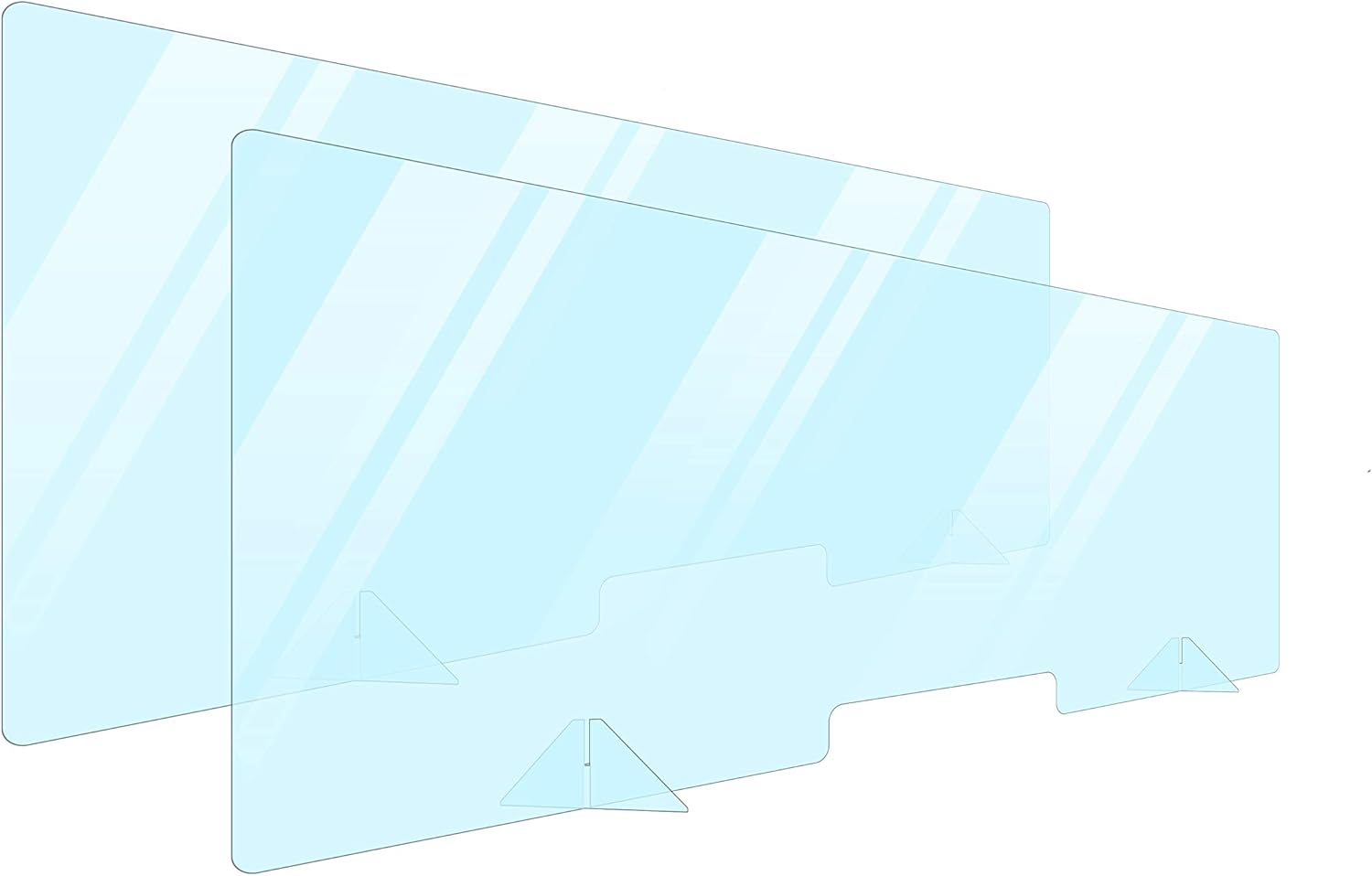2 Pack Plexiglass Barrier For Counter Plexi Glass Screen 60x24 Desk Shields Sneeze Guard Shield For Counter Plexiglass Divider For Desk Sneeze Guards For Countertops Multiple Sizes