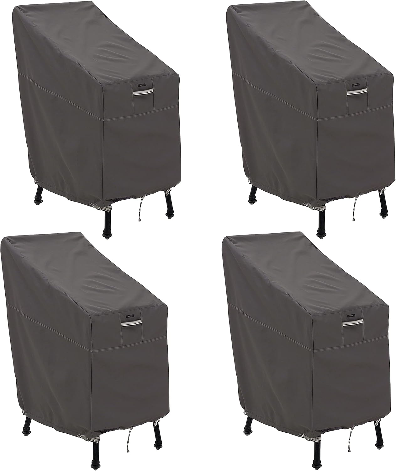 Classic Accessories Ravenna Water-Resistant 26 Inch Patio Bar Chair & Stool Cover, 4 Pack