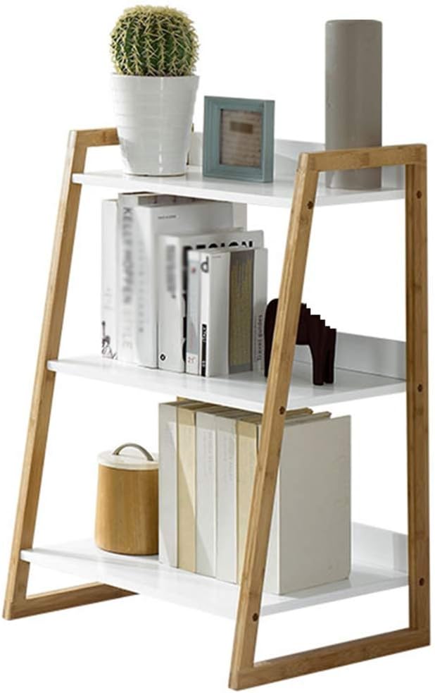 GAOQQI Shelves Display 3-Layer Storage Solid Wood Strong and Sturdy Not Easily Deformed Wear-Resistant High Capacity Easy to Clean Living Room Kitchen (Color : White, Size : 51X44X80.5CM)