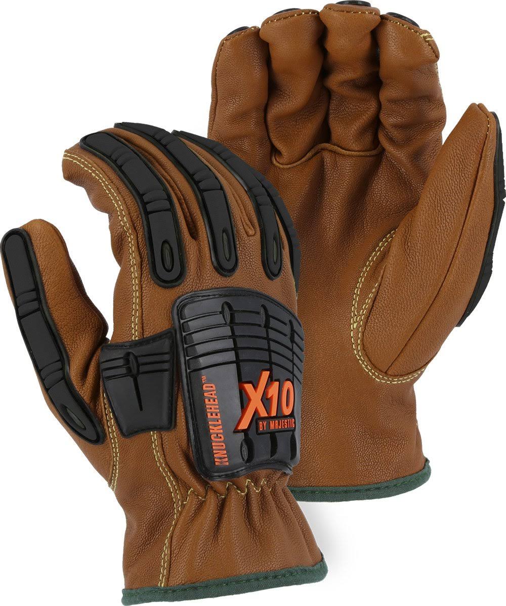 Majestic 21285WR Cut-Less Kevlar Goatskin, Arc, Oil u0026 Water Resistant Impact Gloves Small