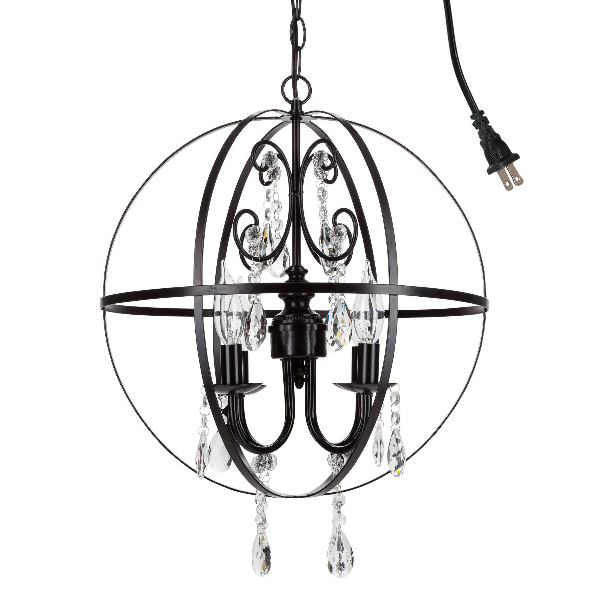 AmalfiDecor Luna 4-Light Crystal Chandelier Finish: Black