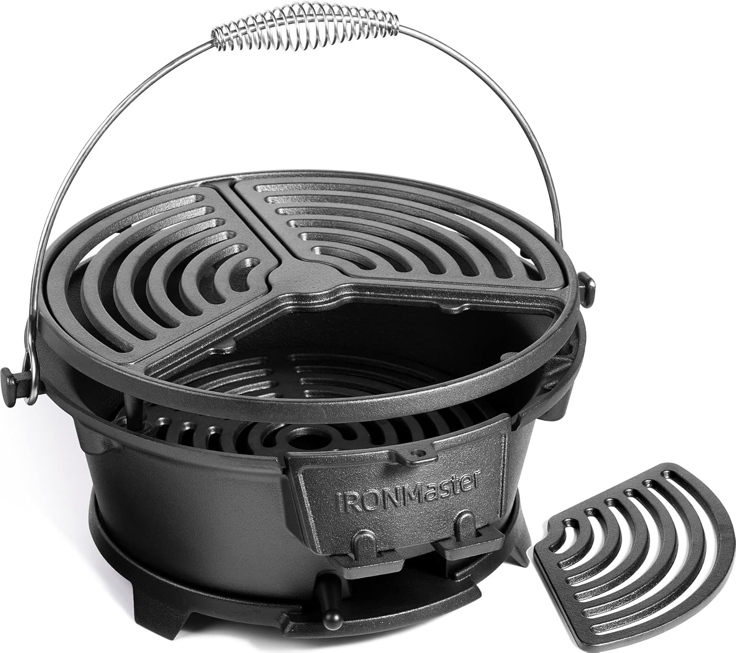 IronMaster R36 Pre-Seasoned Cast Iron Hibachi Grill, Portable Charcoal Grill for Outdoor Camping, BBQ Cooking Surface 13