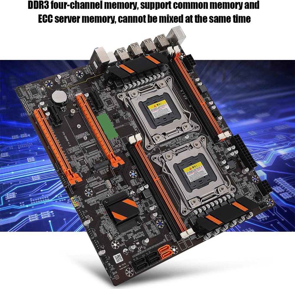 Desktop Motherboard with Deflector, Four Channel DDR3 Memory Professional Motherboard, Gigabit Network Card RTL8111H Built-in Dual Rear Socket Motherboard, PC Accessory