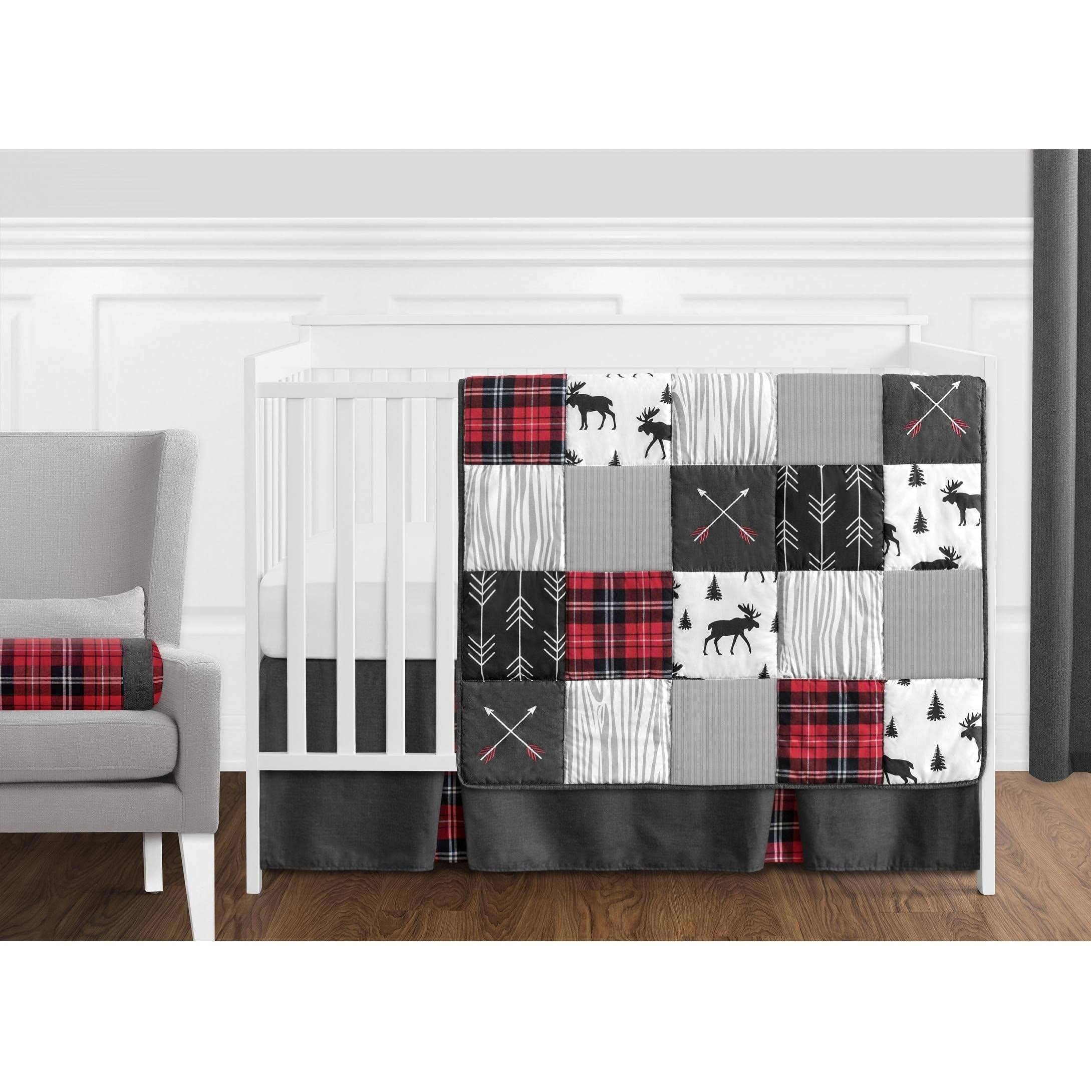 Sweet Jojo Designs Rustic Patch 11-Piece Crib Bedding Set Red/Black