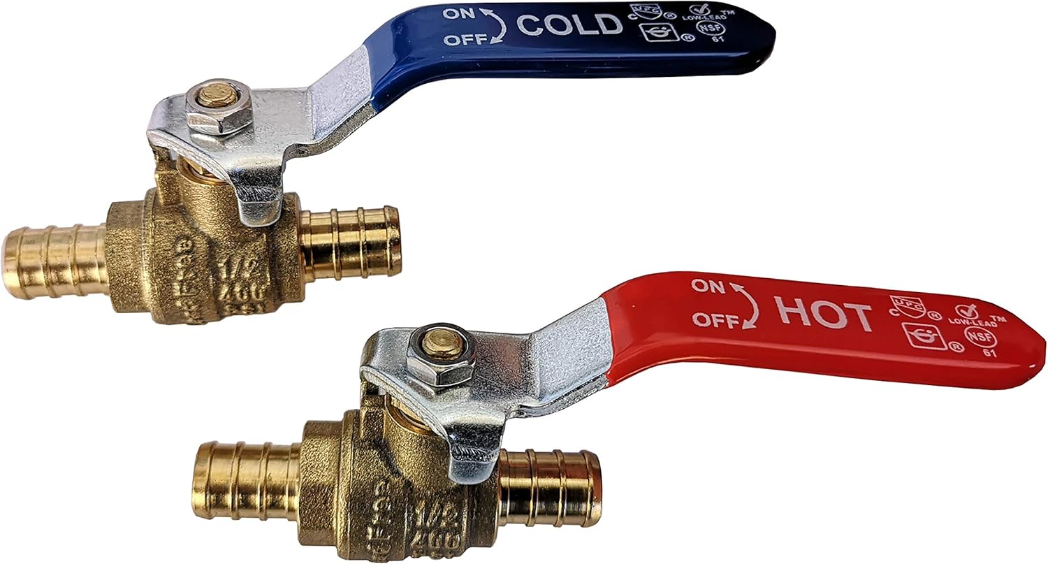 10 PIECES XFITTING HOT (RED) COLD (BLUE) OF 1/2