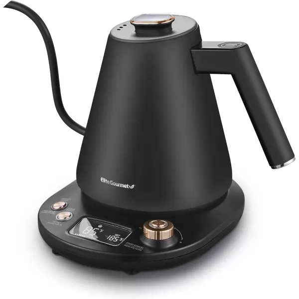 Coffee & Tea Kettles EKT1001 Electric 1.0L BPA-Free 1100W Glass Kettle Cordless 360&deg; Base, Stylish Blue LED Interior, Handy Auto Shut-Off Function &ndash; Quickly Boil Water For Tea & More, Black(Copper)