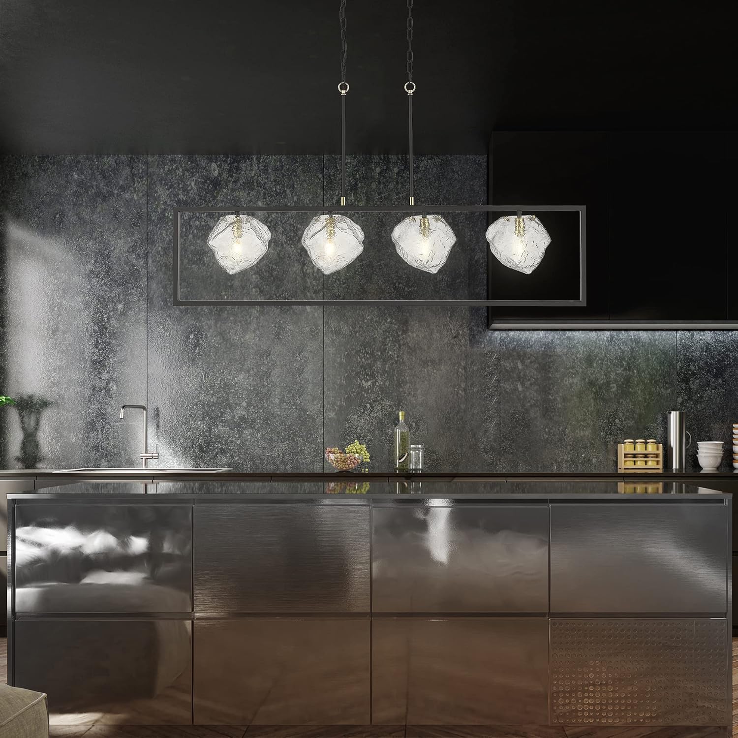 Ove Decors Meteor 4-Light Chandelier in Black