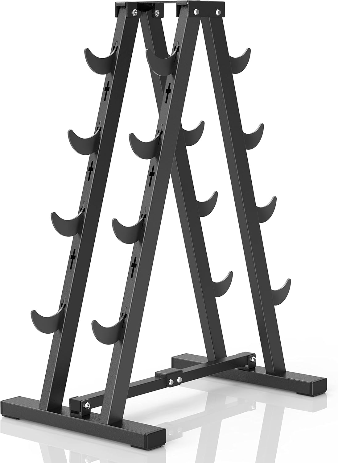 JOLISTEN Home GYM Accessories Dumbbell Rack Stand Only, Small Compact Weight Rack for Dumbbells, A-Frame Hand Weights Rack Holder (7 Tiers Adjustable)