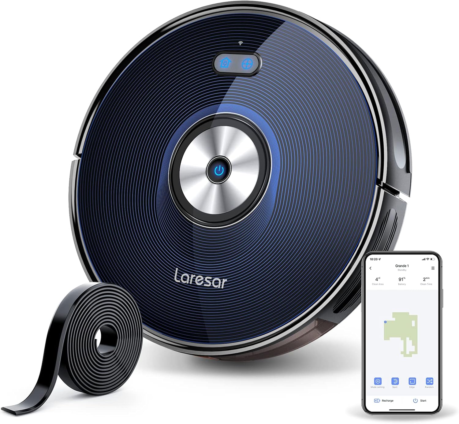Robot Vacuum Cleaner, Self-Charging Gyro Navigation Robotic Vacuum Max 2500Pa Suction Support Mopping, App Control, Works with Alexa, Ultra-Slim, Auto Carpet Boost Ideal for Pet Hair, Laresar Grande 1