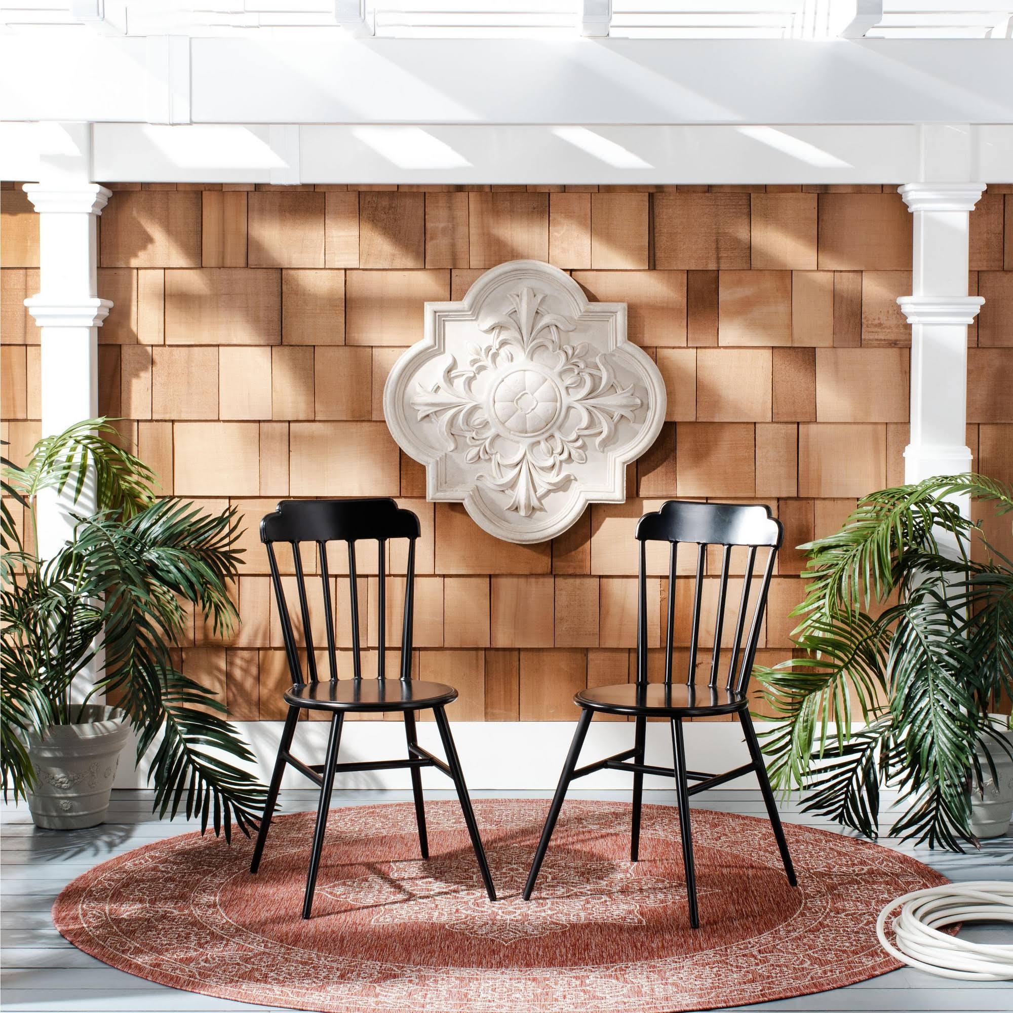 Safavieh Broderick Stackable Side Chair - Matte Black (Set of 2)