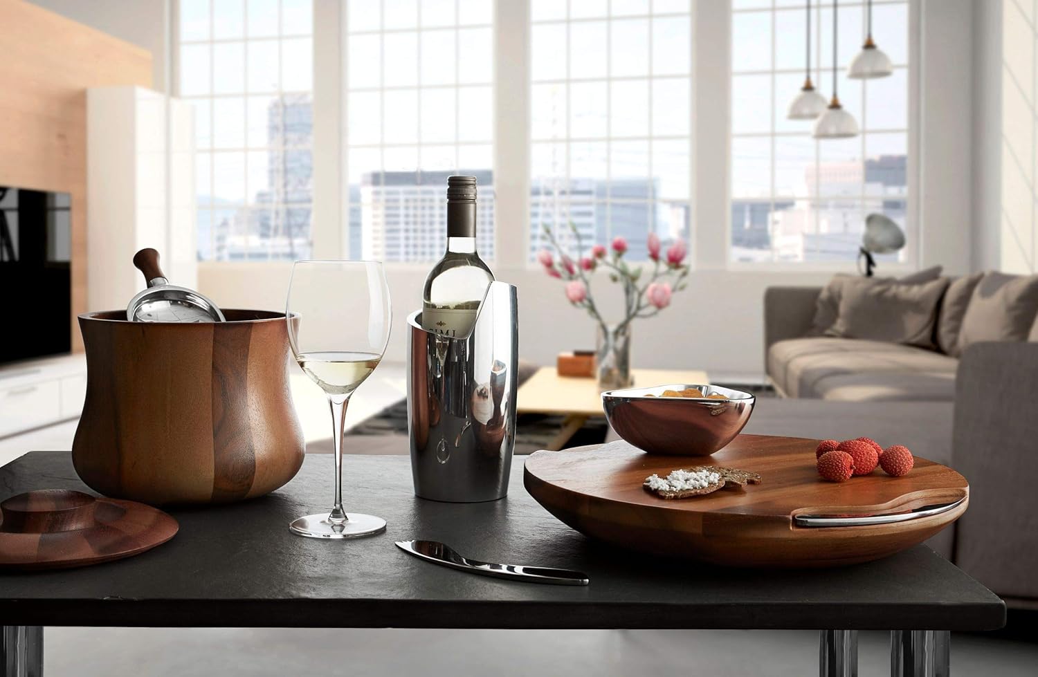 Nambe - Nara Collection - Ice Bucket- Measures at 8.5