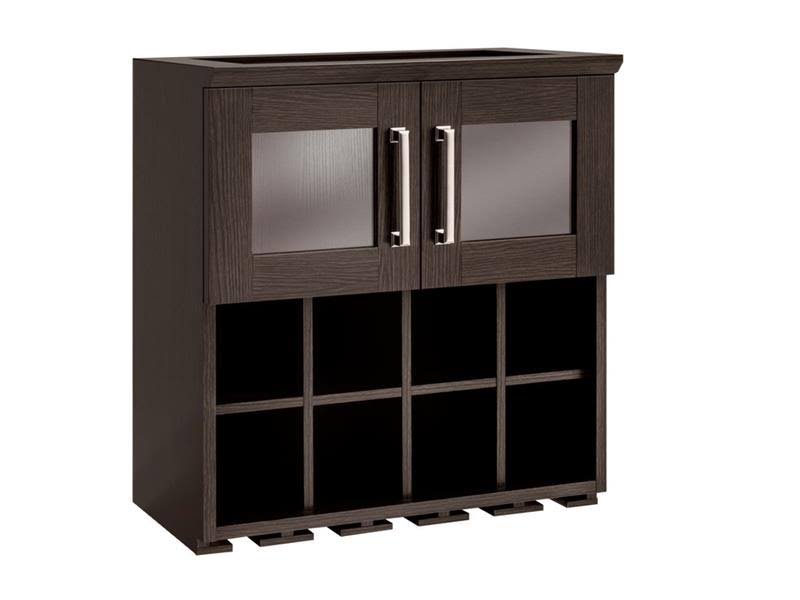 NewAge Home Bar Espresso Wall Wine Rack Cabinet